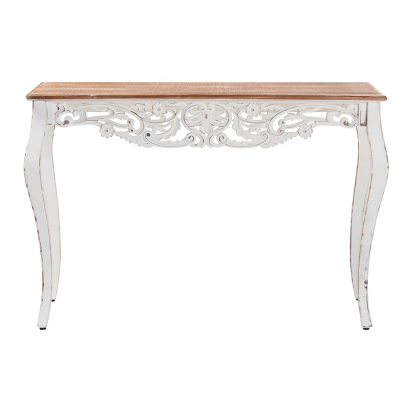 Baxton Studio Riquin Distressed Wood Console Table