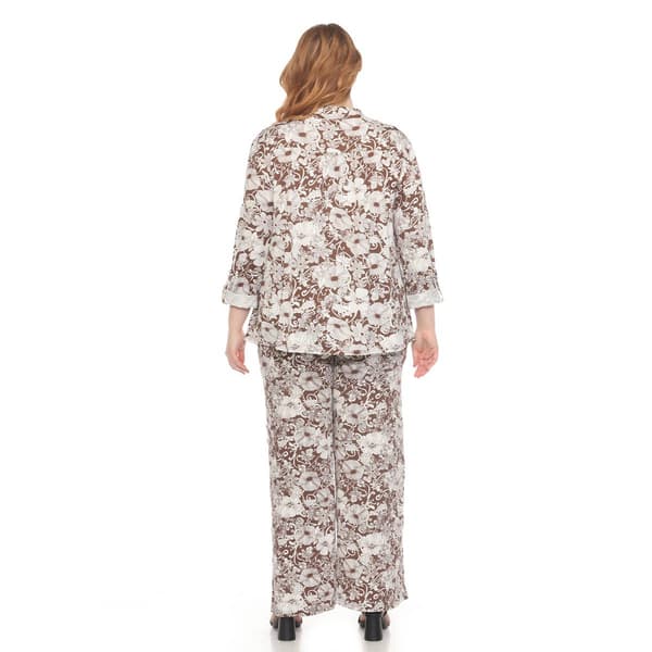 Plus Size White Mark 2pc. Floral Print Tunic and Pant Set