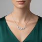 Saffron 3ctw. Moissanite Diamond Floral Cluster Necklace - image 4