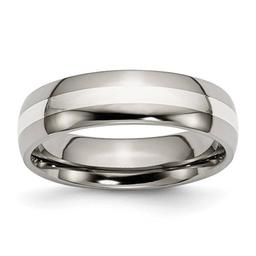 Mens Endless Affection(tm) Sterling Silver Inlay Wedding Band