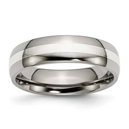 Mens Endless Affection&#40;tm&#41; Sterling Silver Inlay Wedding Band