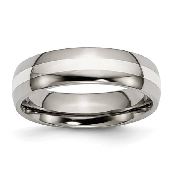 Mens Endless Affection&#40;tm&#41; Sterling Silver Inlay Wedding Band - image 