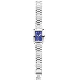 Mens U.S. Polo Assn.&#40;R&#41; Silver-Tone/Blue Rectangle Watch - US8657RO
