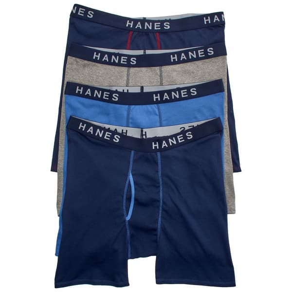 Mens Hanes(R) Ultimate 4pk. Core Boxer Brief - Blue/Grey - image 
