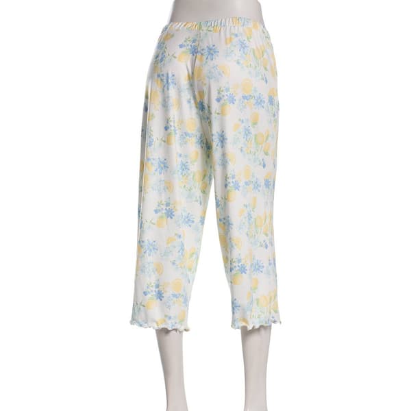 Petite Jessica Simpson Floral Citrus Lettuce Edge Pajama Capris