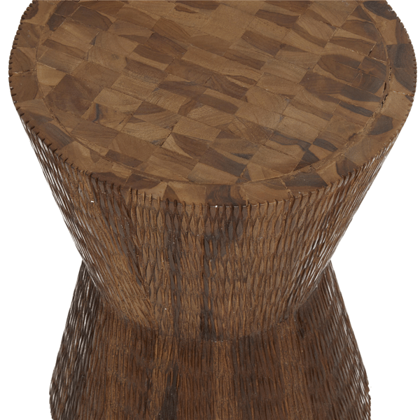 9th & Pike® Contemporary Brown Teak Wood Accent Table