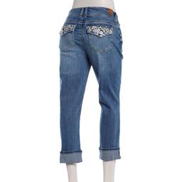 Juniors Wallflower Luscious Curvy Cropped Jeans w/ Rhinestones