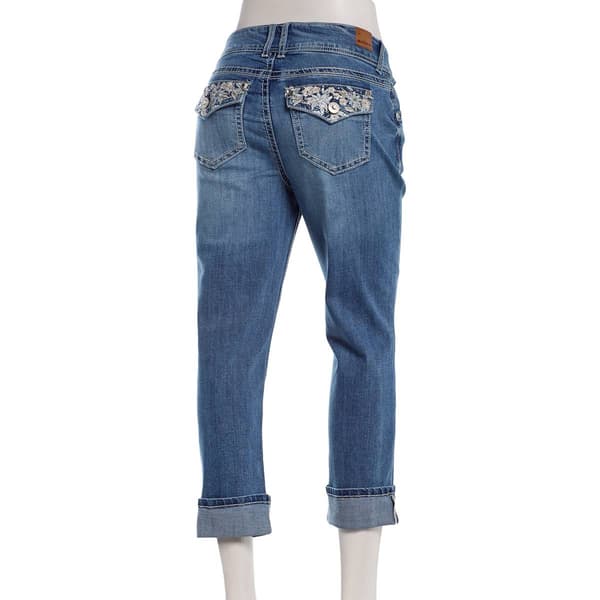 Juniors Wallflower Luscious Curvy Cropped Jeans w/ Rhinestones