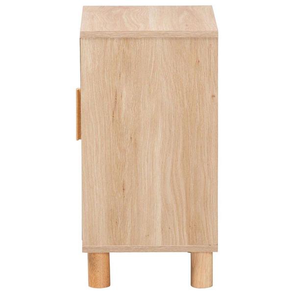 Baxton Studio Maclean Natural Brown Wood 1-Door Nightstand