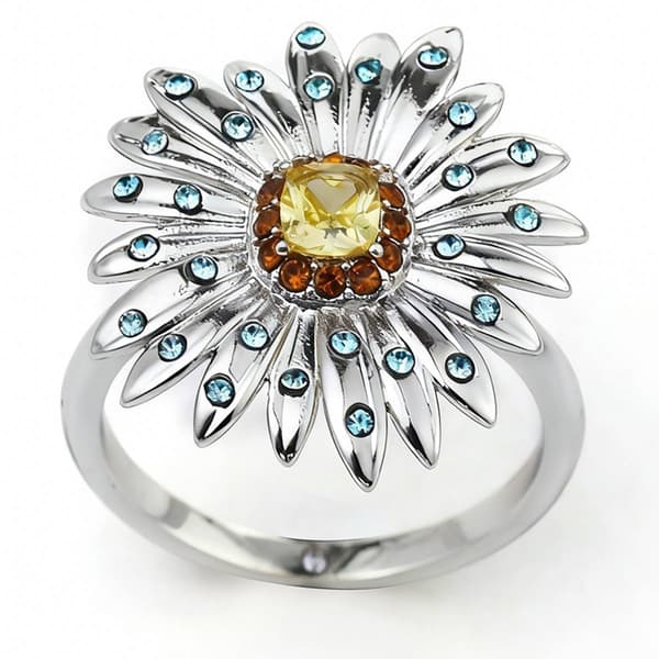 Ashley Cooper(tm) Silver-Tone Daisy Statement Ring - image 