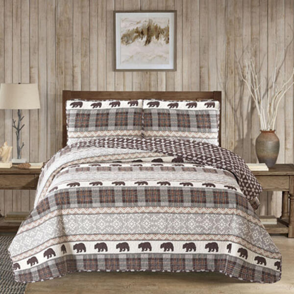 Universal Home Fashions Grizzly Quilt Set - image 