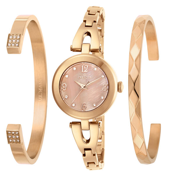 Womens INVICTA Rose Gold Quartz Watch & Bracelet Set - 29334 - image 