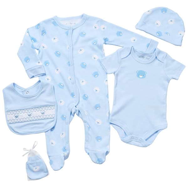Baby Boy &#40;NB-6M&#41; Rock A Bye Baby 5pc. Bear Hanging Layette Set - image 