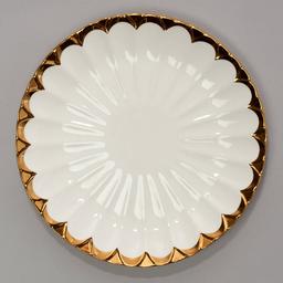 Bombay Gold Rim Scallop Dinner Plate