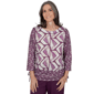 Womens Alfred Dunner Good To Go 3/4 Sleeve Geometric Blouse - image 1