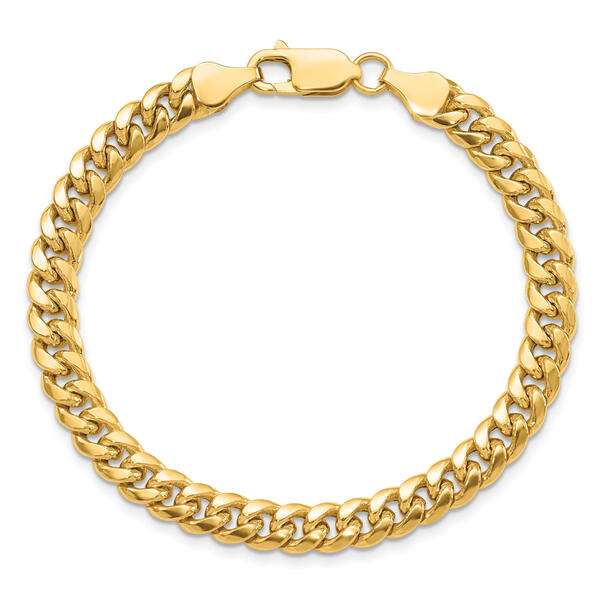 Mens Gold Classics&#40;tm&#41; 6mm. Semi Solid Miami Cuban Chain Bracelet - image 