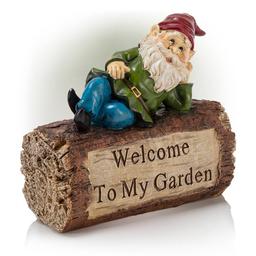 Alpine Welcome to My Garden Sign Gnome Statue