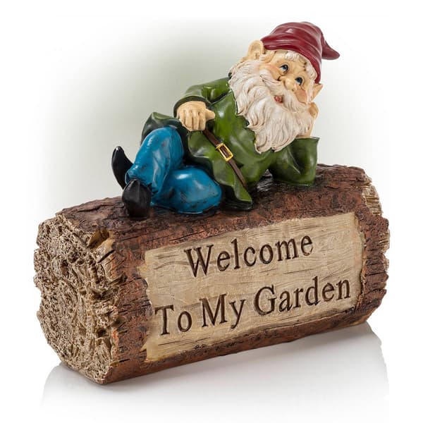 Alpine Welcome to My Garden Sign Gnome Statue