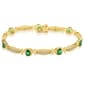 Gianni Argento 14kt. Gold Plated Lab Emerald Mom Link Bracelet - image 2