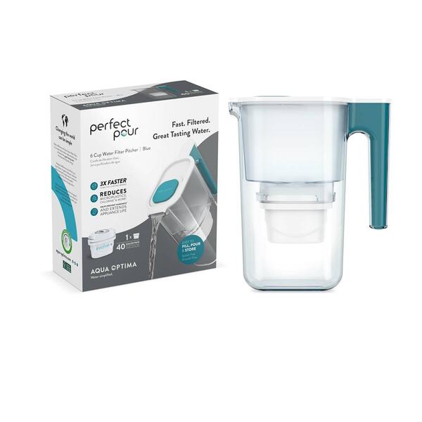 Aqua Optima 6-Cup Water Filter Pitcher w/ 1 Evolve+ Water Filter - image 