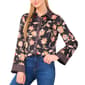 Womens Cece Long Bell Sleeve Floral Paisley Button Down Blouse - image 1
