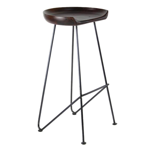 9th & Pike(R) Rustic Brown Metal Backless Bar Stool - image 