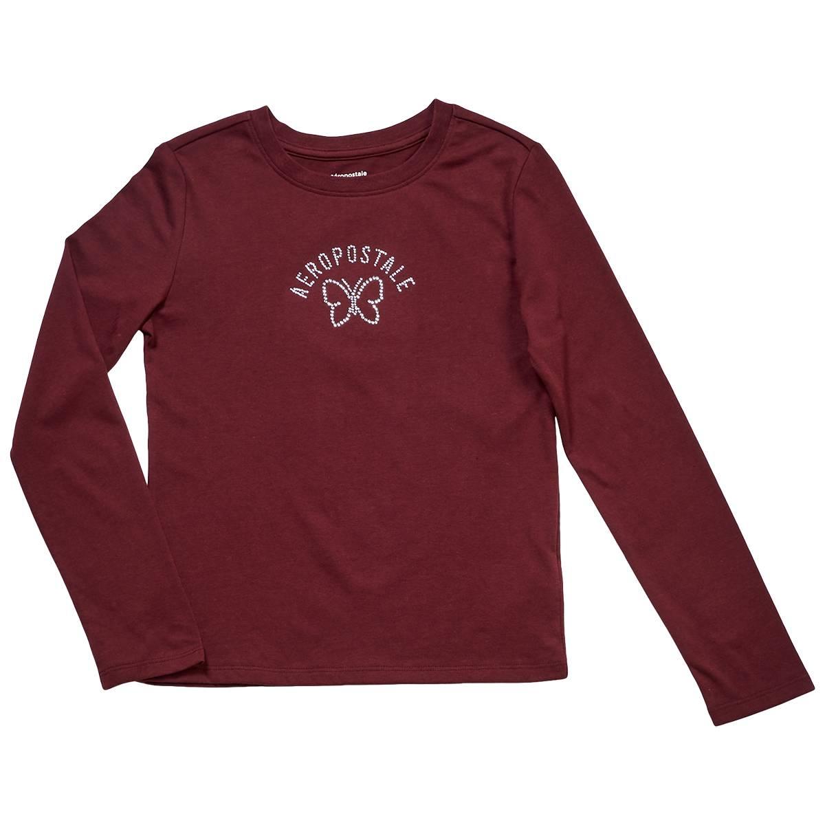 Girls (7-16) Aeropostale Long Sleeve Rhinestone Butterfly Tee