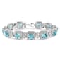 Haus of Brilliance Blue Topaz & 1/10ctw. Diamond Tennis Bracelet - image 2