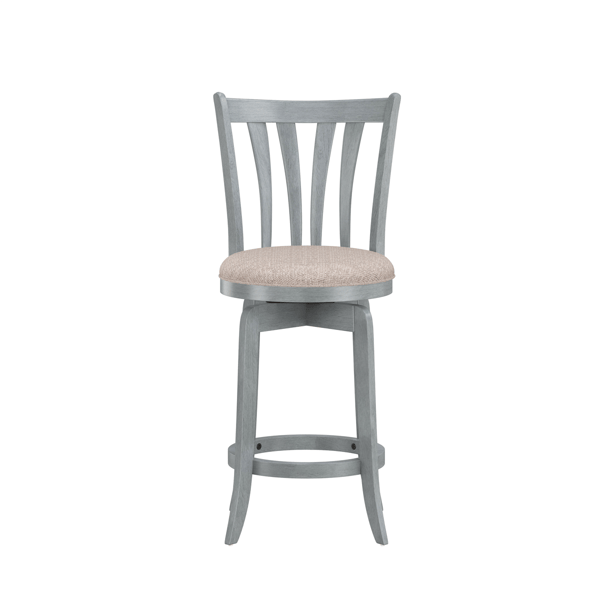 HH2 Home Savana Blue Wood Swivel Counter Height Stool