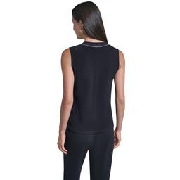 Womens Calvin Klein Rhinestone Trim V-Neck Sweater Vest