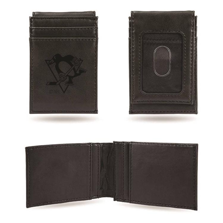 Mens NHL Pittsburgh Penguins Faux Leather Front Pocket Wallet