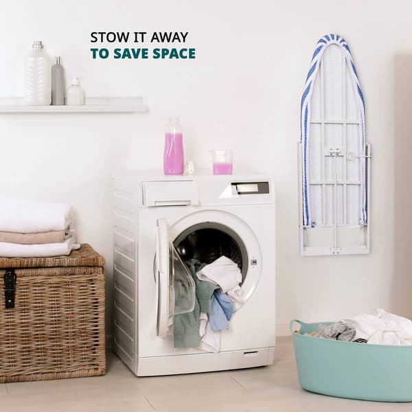 Ivation Stripe Wall Mounted Foldable Iron Board & Removable Cover