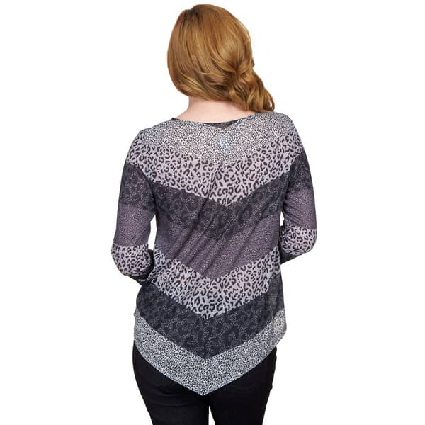 Petite Ruby Rd. Must Haves II Chevron Animal Stripe Jersey Tunic