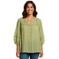 Plus Size Zac & Rachel 3/4 Sleeve Split Neck Button Front Blouse - image 4