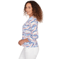 Womens Hearts of Palm Smooth Sailing 3/4 Sleeve Surplice Blouse - image 4