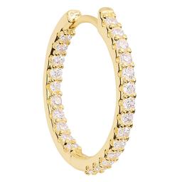 Athra 14kt. Gold over Brass 25mm CZ Huggie Hoop Earrings