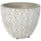 Embossed Concentric Circles 6.25in. Cement Round Pot - image 1