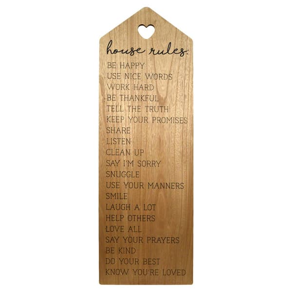 New View House Rules Leaning Wall Sign