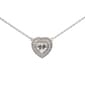 Triple Row Sterling Silver Cubic Zirconia Heart Necklace - image 1