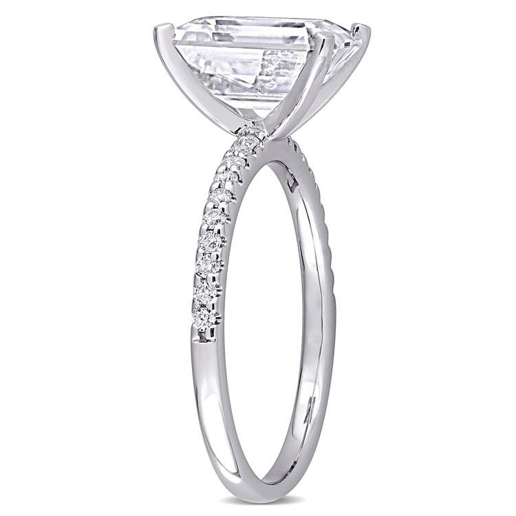 Diamond Classics™ 10kt. White Gold Emerald Moissanite Ring