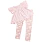 Girls &#40;4-6x&#41; BTween&#40;R&#41; Eyelet Flare Top & Gold Floral Leggings Set - image 1