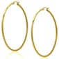 Gianni Argento 60mm Gold Plated Thin Shiny Hoop Earrings - image 1