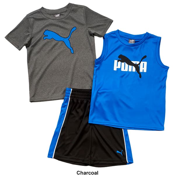 Boys &#40;4-7&#41; Puma&#174; 3pc. Tank/Short Sleeve Tee & Shorts Set