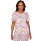 Womens Alfred Dunner Vintage Charm Chevron Geometric Tee - image 1