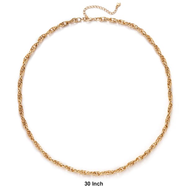 Wearable Art Gold Tone Loose Rope Chain Necklace