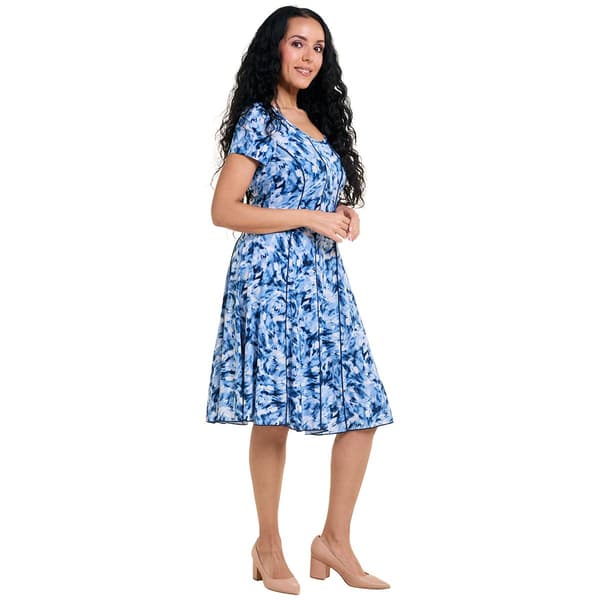 Plus Size Sami & Jo Short Sleeve Abstract A-Line Dress