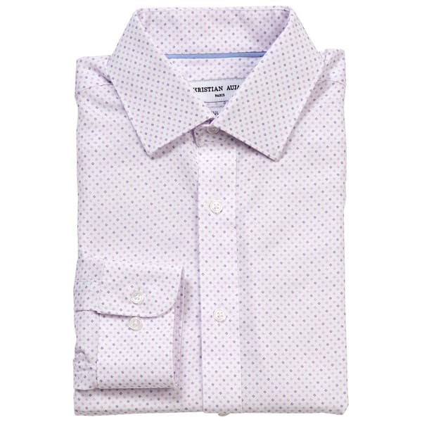 Mens Christian Aujard Regular Stretch Dress Shirt - Purple Geo - image 