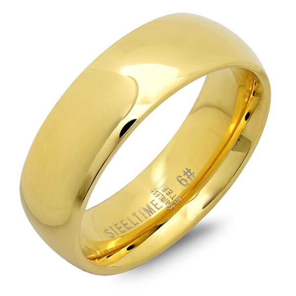 Steeltime Unisex 18kt. Gold Plated 6mm Classic Band Ring - image 