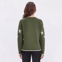 Petites Erika Long Sleeve Star Intarsia Sweater