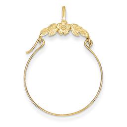 Gold Classics(tm) 14k. Polished Floral Charm Holder